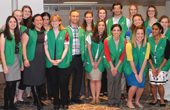 Group photo of Smithsonian staff and genetic counseling students who assisted visiting DNA Day students with activities throughout the day