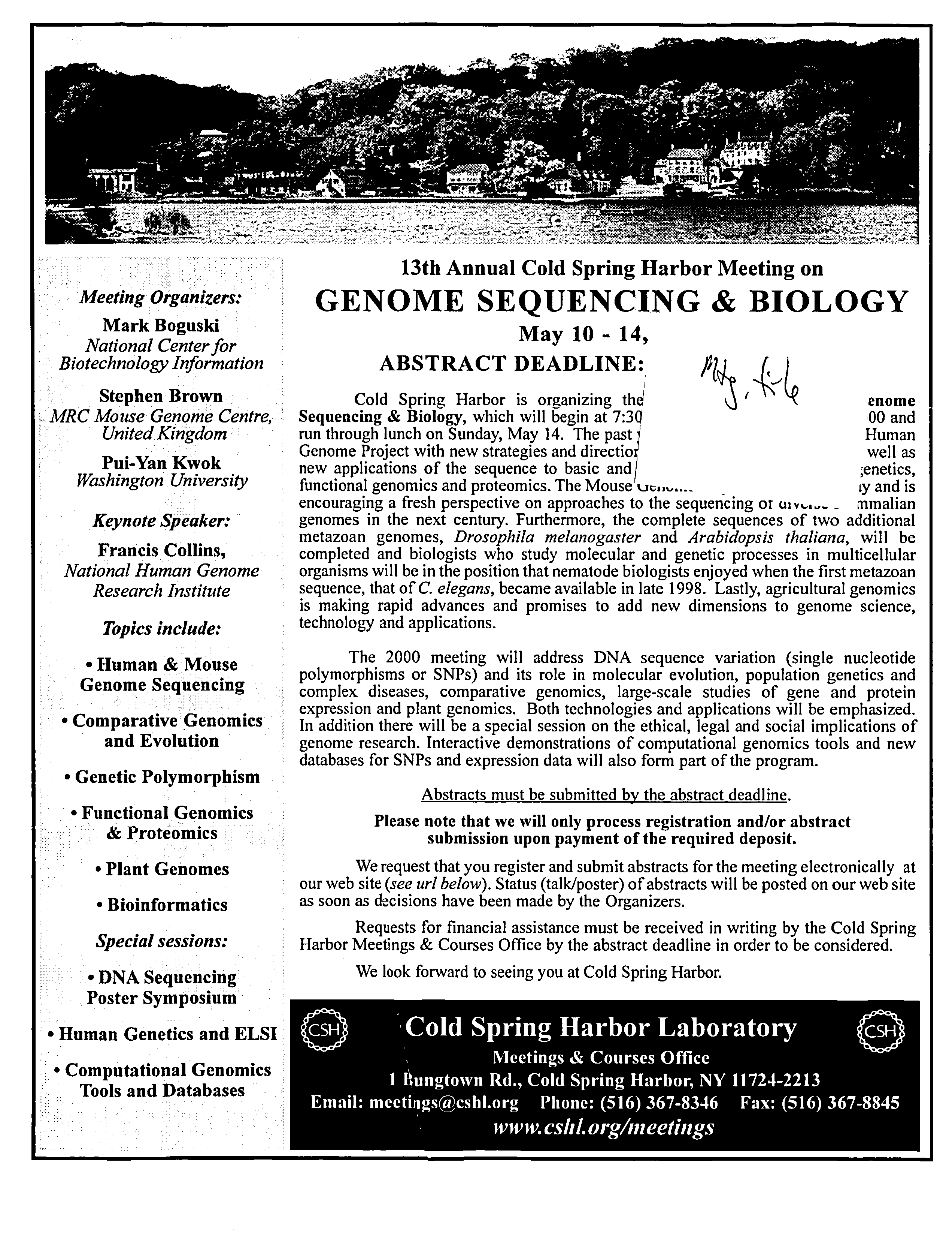 Flyer from 2000 Cold Spring Harbor Meeting