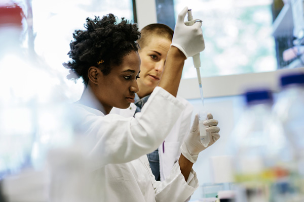 Diverse group of researchers in the lab