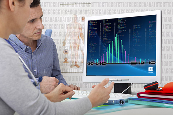 Man looking at computer screen