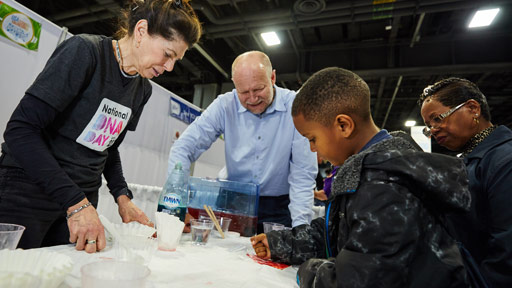 scientist teaching students