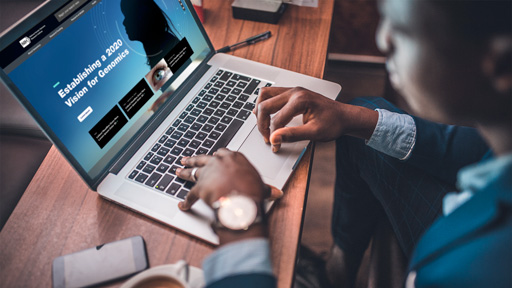 Person looking at news on computer screen