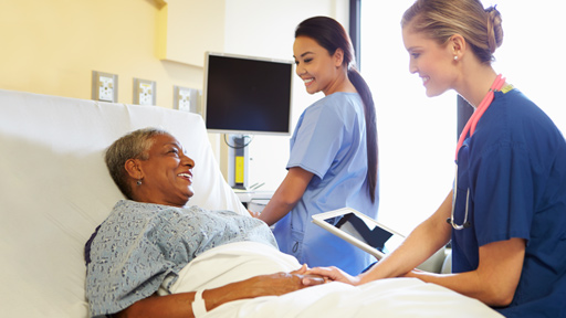 patient with doctor and nurse